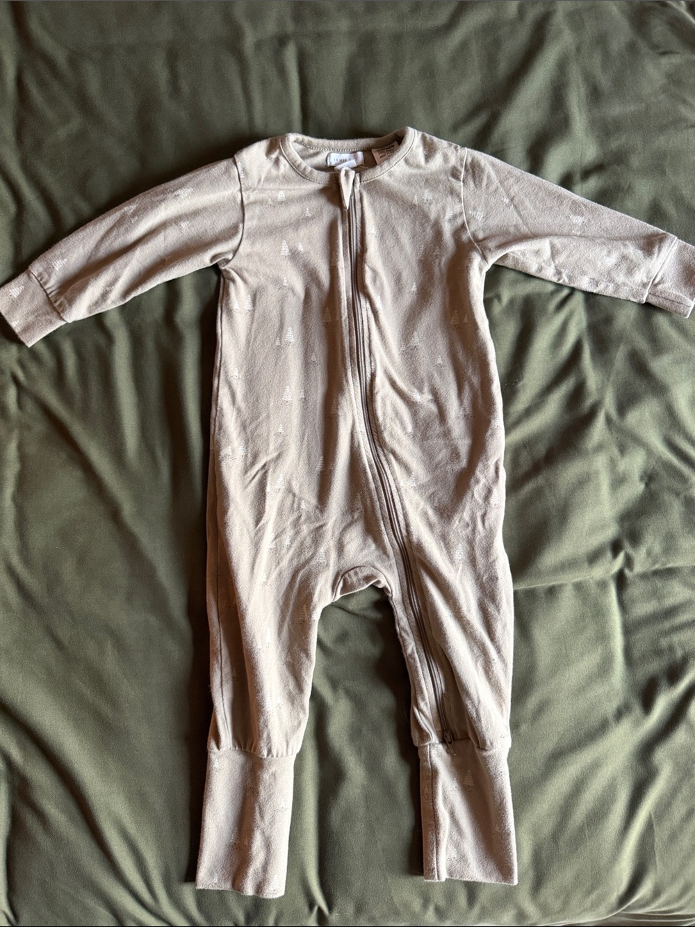 {JAMIE KAY} zip footless onesie holiday gray 1yr